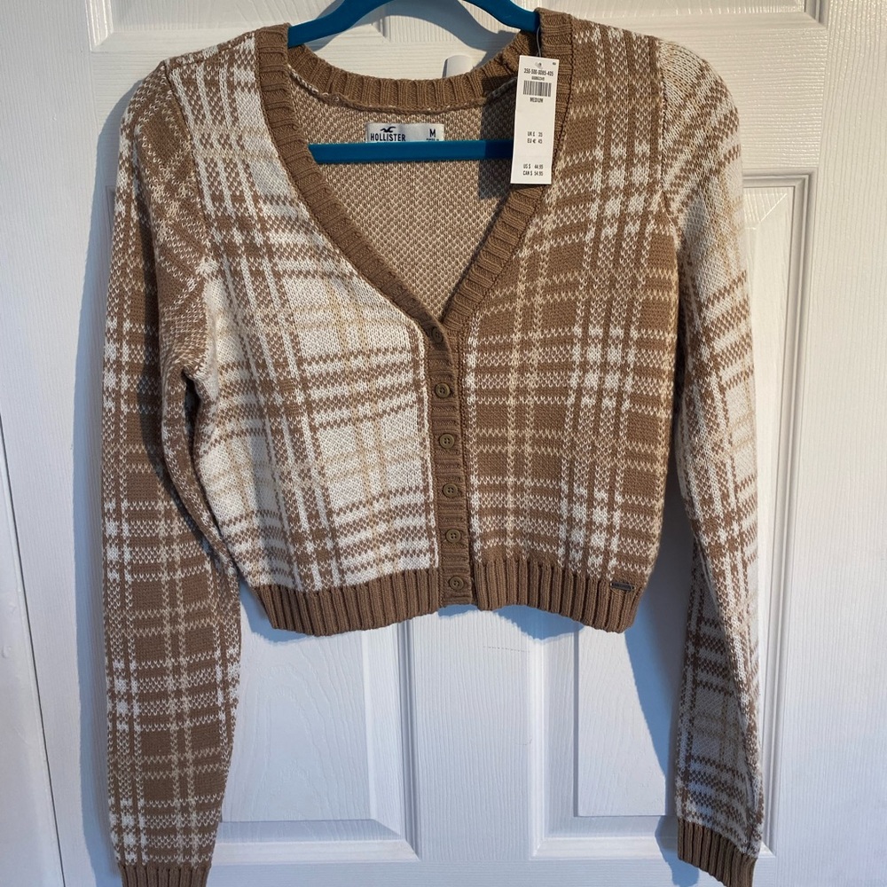 American eagle brown and white cardigan